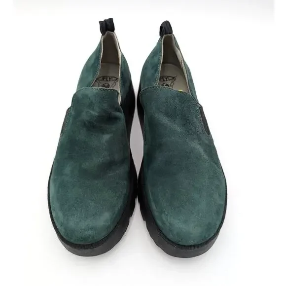 Fly London Pece Wedge Loafer Shoes Women's Forest Green Size US6.5 EU37a - Picture 14 of 15